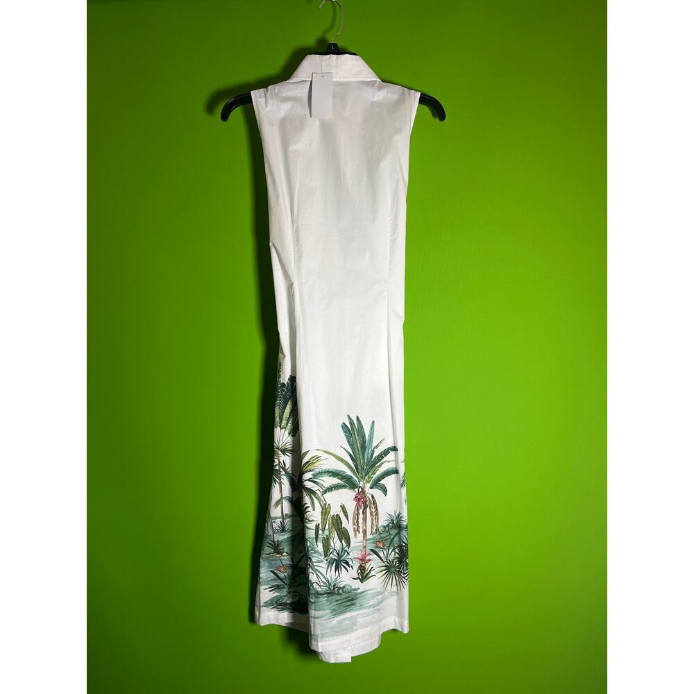J. McLaughlin Suvi Shirt Classic Sleeveless Botanical Cotton Dress Size L - Picture 3 of 3